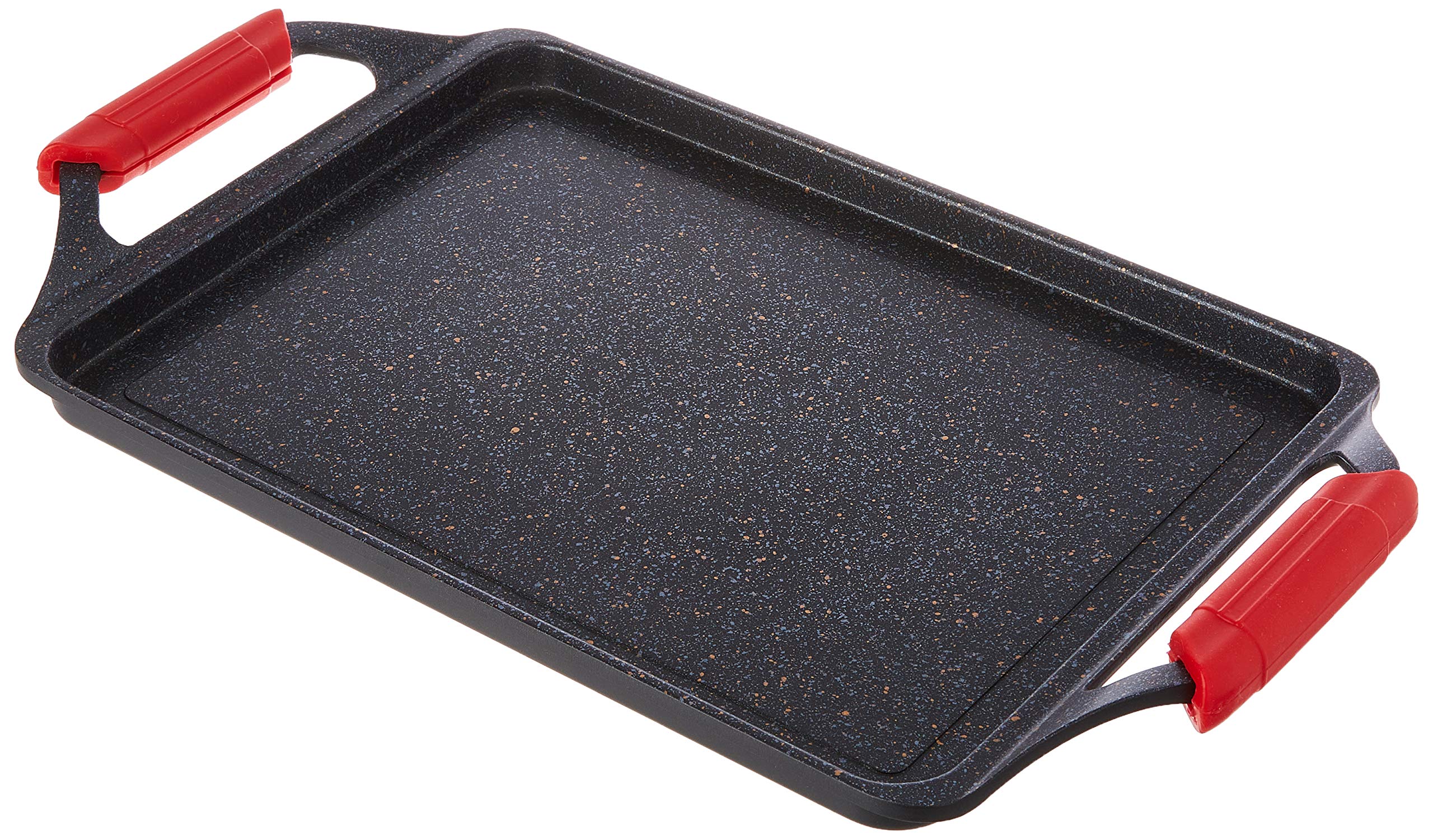 WECOOK! Roasting Tray 43 X 25 cm, Aluminium, Silicone Handles, Ceramic Hob, Gas, Oven