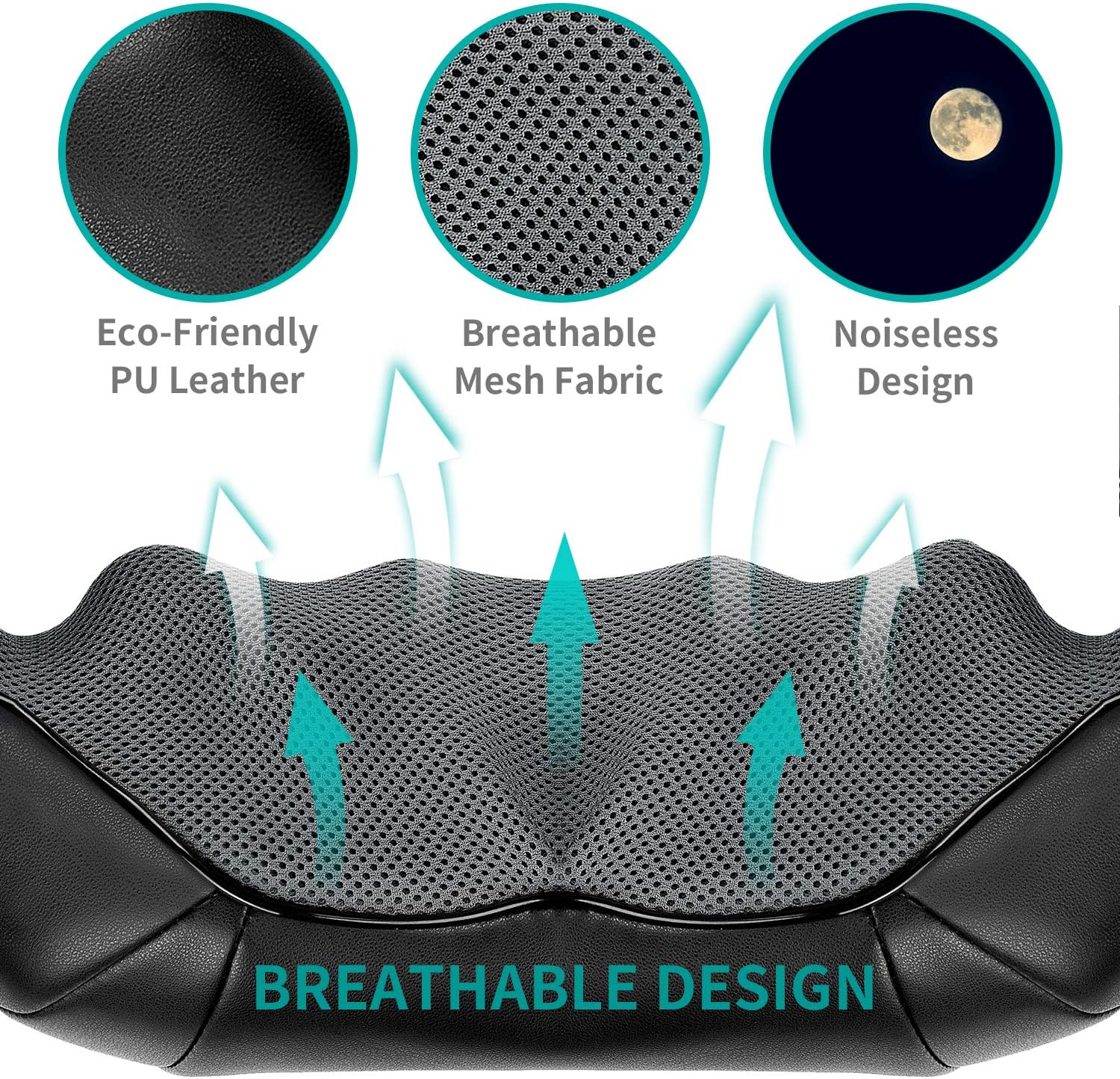 Nekteck Shiatsu Neck and Back Massager with Soothing Heat, Electric Deep Tissue 3D Kneading Massage Pillow for Shoulder, Leg, Body Muscle Pain Relief, Home, Office, and Car Use (Blue): Health & Personal Care