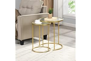FirsTime & Co.® Stark Gold Nesting End Table 2-Piece Set, American Crafted, Gold, 18 x 18 x 21 ,