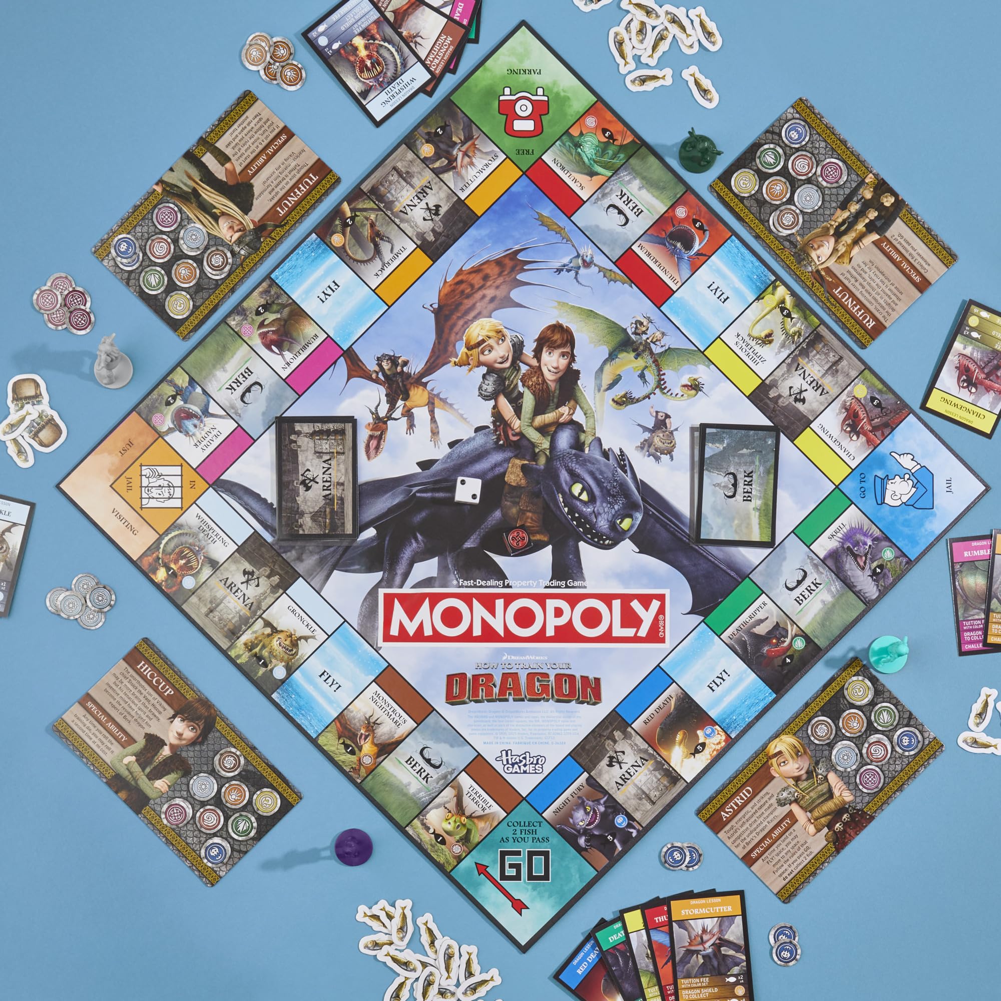 Monopoly DreamWorks How to Train Your Dragon Edition Board Game | Ages 8+ | 2 to 4 Players | 45 Mins. | Fun Family Games for Kids, Teens & Adults (Amazon Exclusive)
