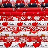 10 Pieces Valentine's Day Fabric Heart Fabric Love
