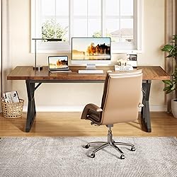 LITTLE TREE 70.8-Inch Office Desk, Wooden Executive