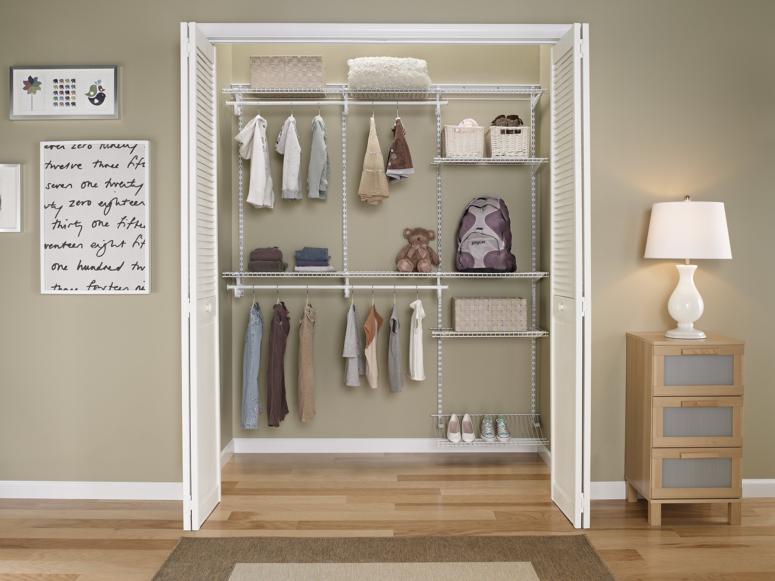 ClosetMaid 22875 ShelfTrack 5ft. to 8ft. Adjustable Closet Organizer