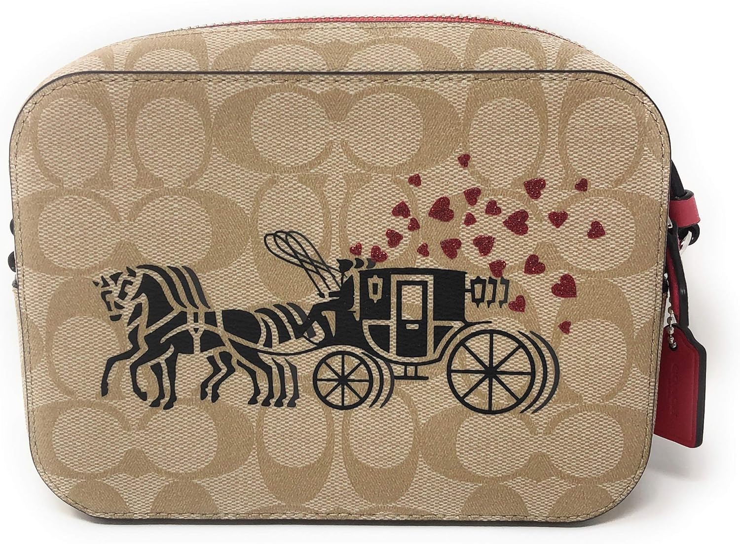 Coach Camera Bag in Signature Canvas With Horse And Carriage Heart