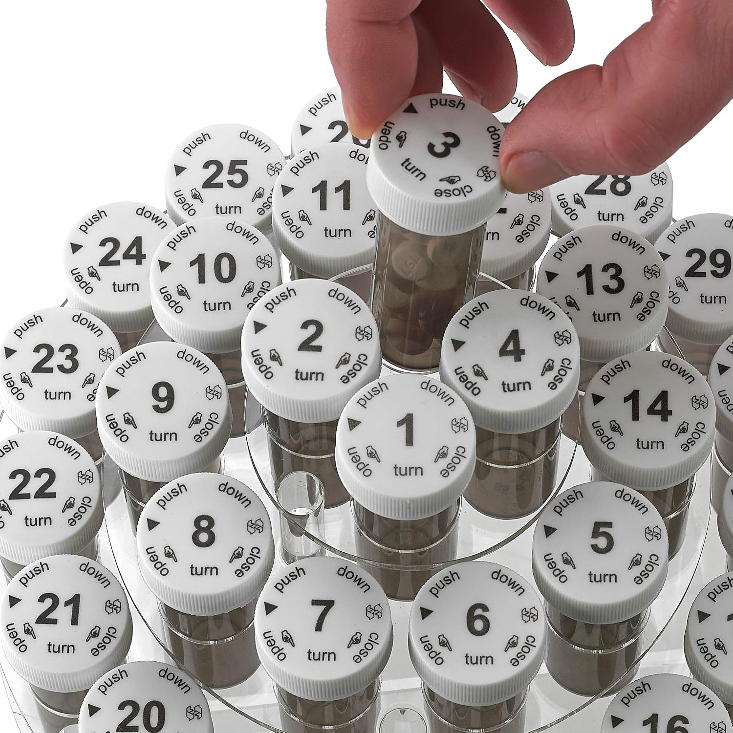 Pill Bottle Monthly - 31 Pill Bottles, Each Comes with Numbers for Each Day, Grey - Image 4