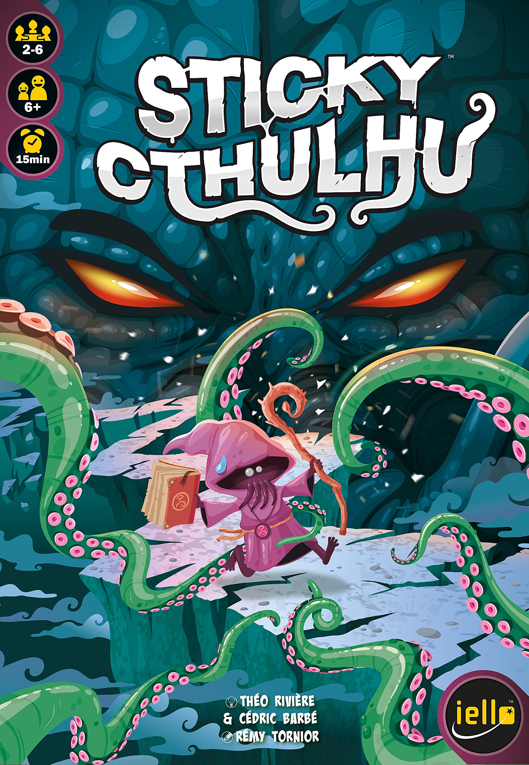 IELLO | Sticky Cthulhu | Strategy Tile Game | Ages 6+ | 2-6 Players | 15 Minutes Playing Time
