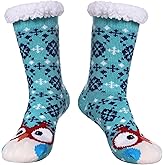 SDBING Slipper Socks for Women with Grippers, Winter Warm Fuzzy Indoor Christmas Gifts Socks