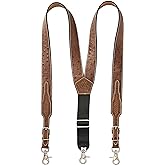 Nocona Men's Ostrich Print Leather Suspender
