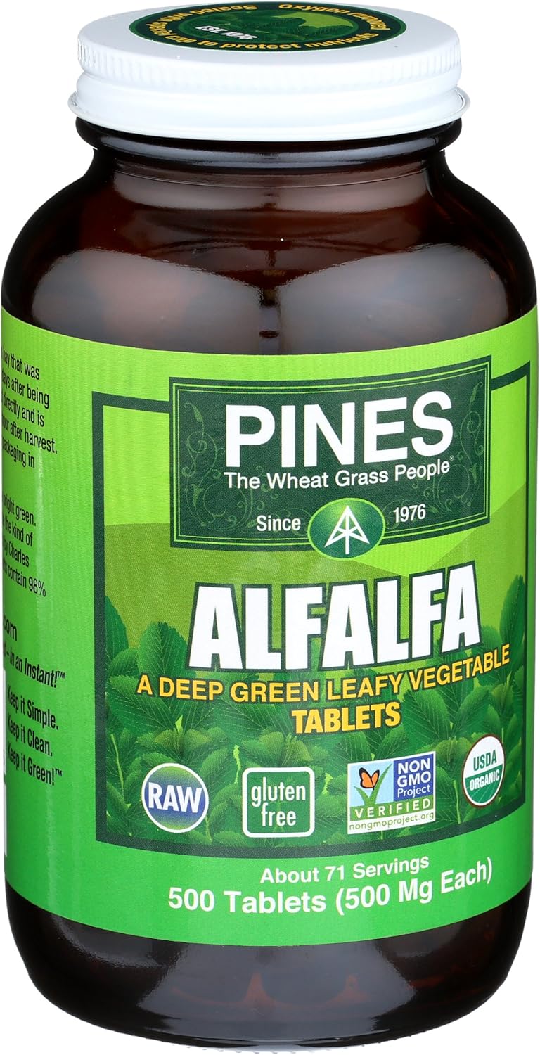 PINES Organic Alfalfa, 500 Count Tablets: Health & Personal Care