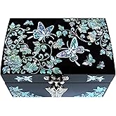MADDesign Mother of Pearl Jewelry Ring Earring Box Butterflies Design