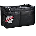 Vercord Updated Purse Handbag Organizer Insert Liner Bag in Bag 13 Pockets Black Medium