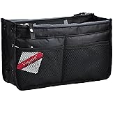 Vercord Updated Purse Handbag Organizer Insert Liner Bag in Bag 13 Pockets Black Small