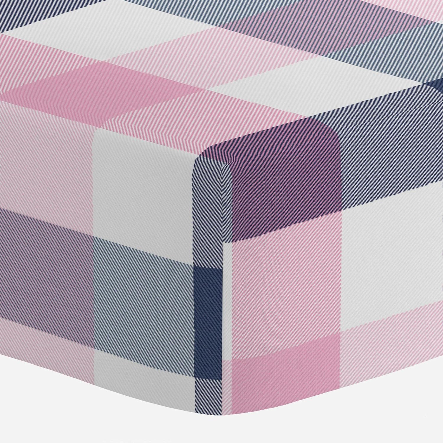 pink buffalo check crib sheet