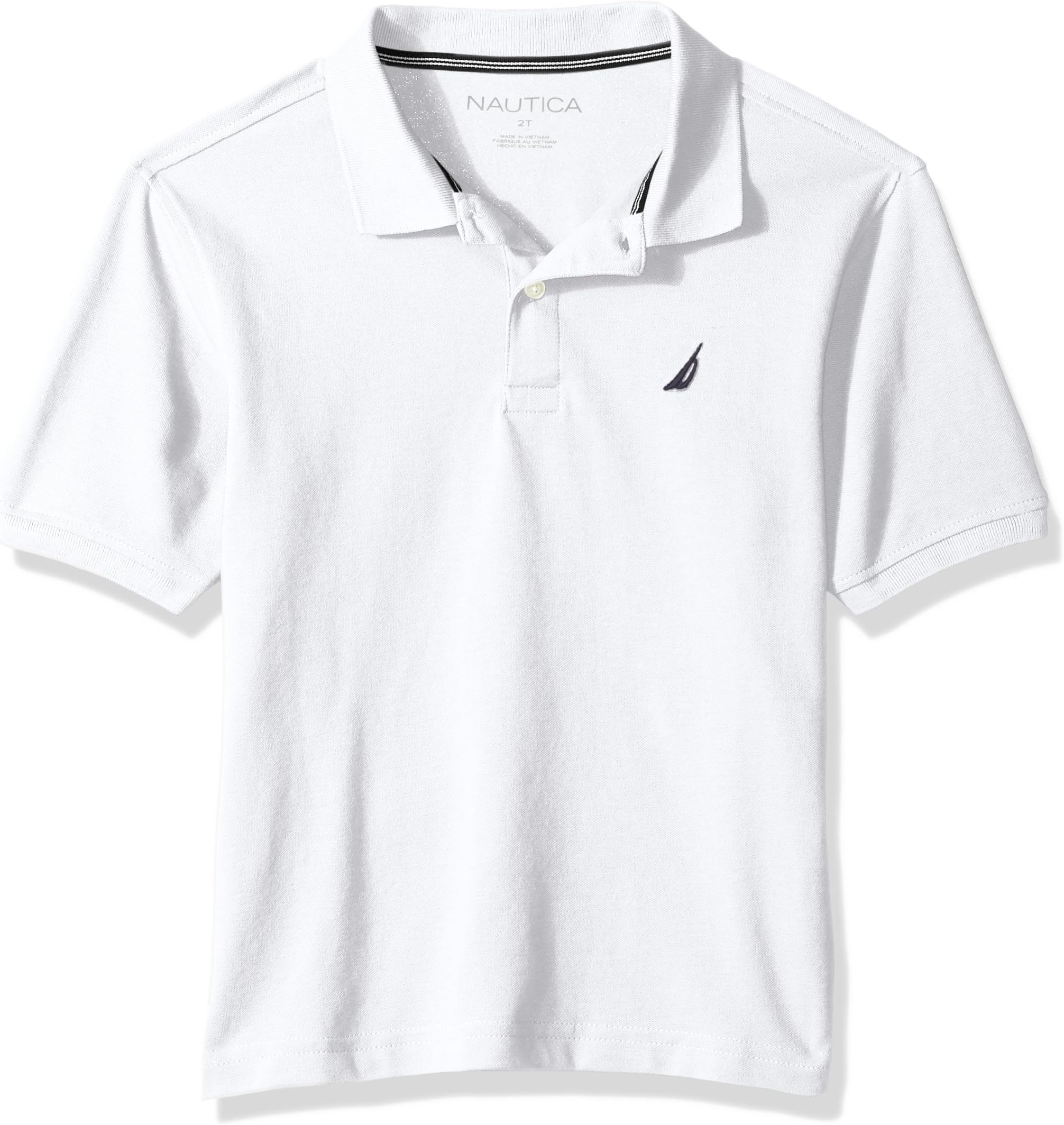 Nautica Boys' Solid Short Sleeve Stretch Polo