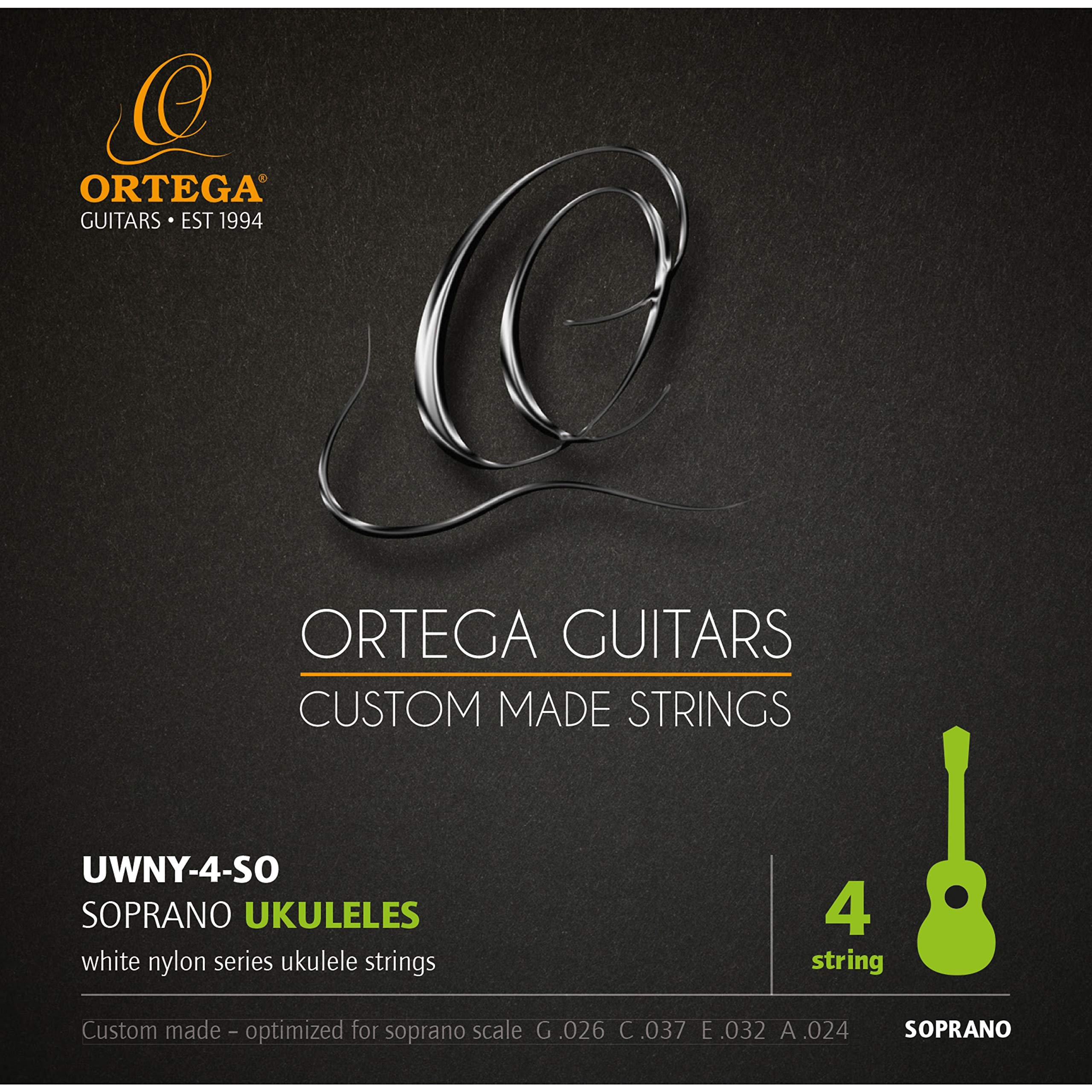 Ortega Guitars Soprano Ukulele Strings – Custom Made Strings Series – Nylon (UWNY-4-SO)