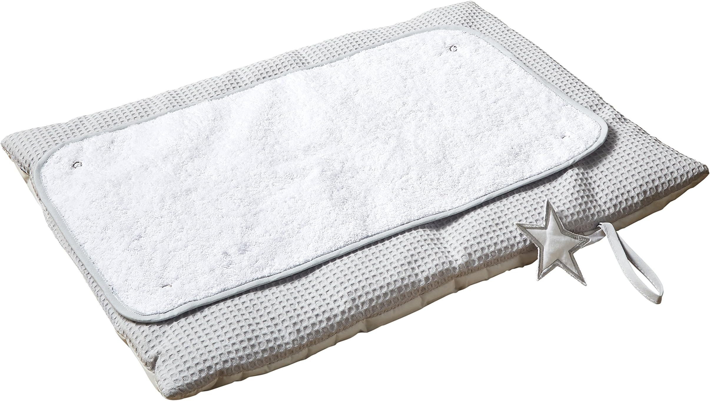 Clair de Lune | Silver Lining Roly Poly Travel and Change Mat | Perfect for on The go Changing | Grey