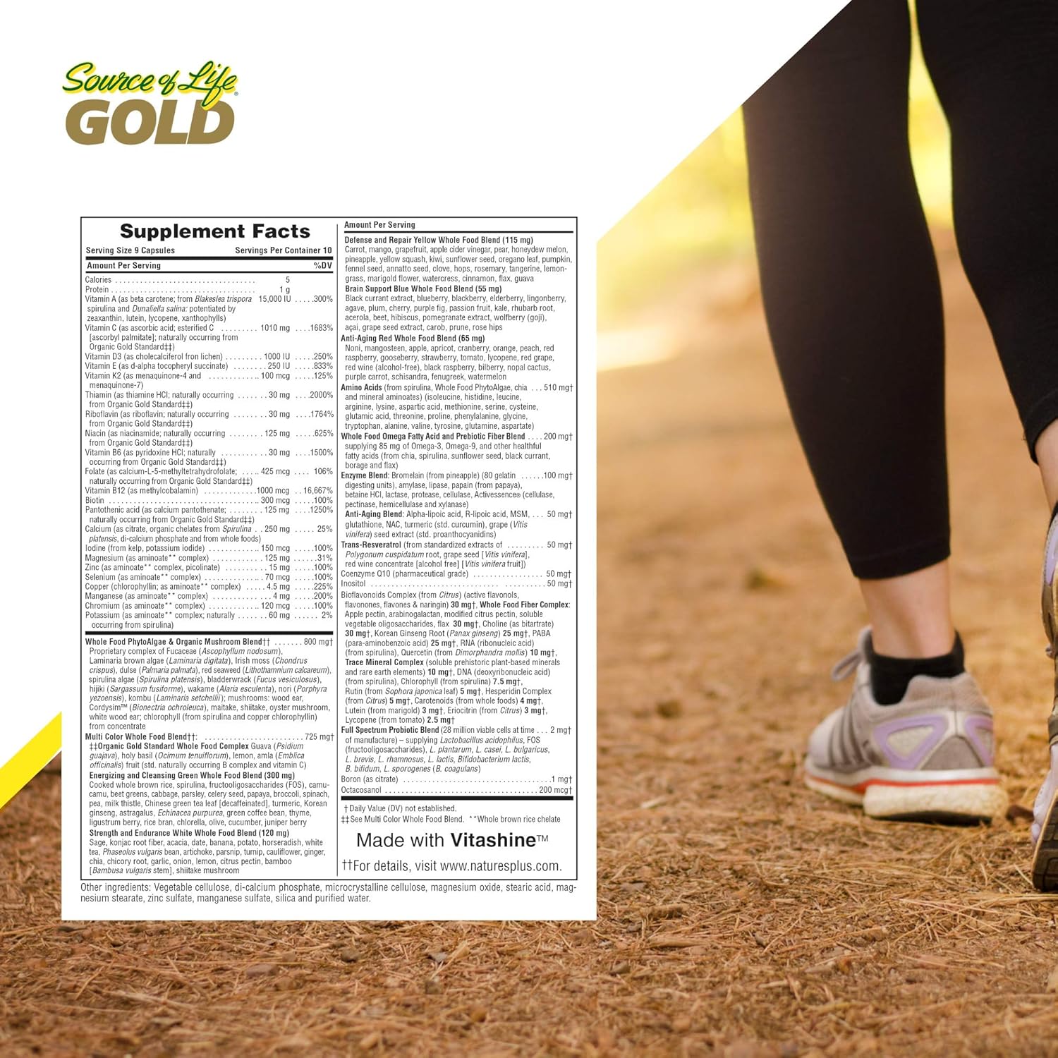 NaturesPlus Source of Life Gold - 90 Vegetarian Capsules - All Natural Whole Food Multivitamin, Complete Daily Vitamin Profile, Energy Booster - Gluten-Free - 10 Servings: Health & Personal Care