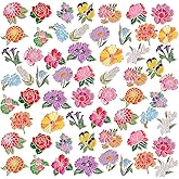 Hoteam 60 Pcs Flower Enamel Pins for Backpacks Floral Lapel Pins Bulk Cute Wildflower Sunflower Rose Lily Peony Hydrangeas Brooch for Hat Clothes Women Girl Hat Clothes Bags Accessories Gifts