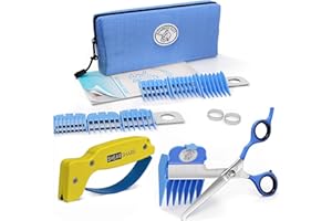 Scaredy Cut Silent Clipper + Sharpener Pet Grooming Kit, Blue, Right-Handed 17pc RH + Sharpener, Blue
