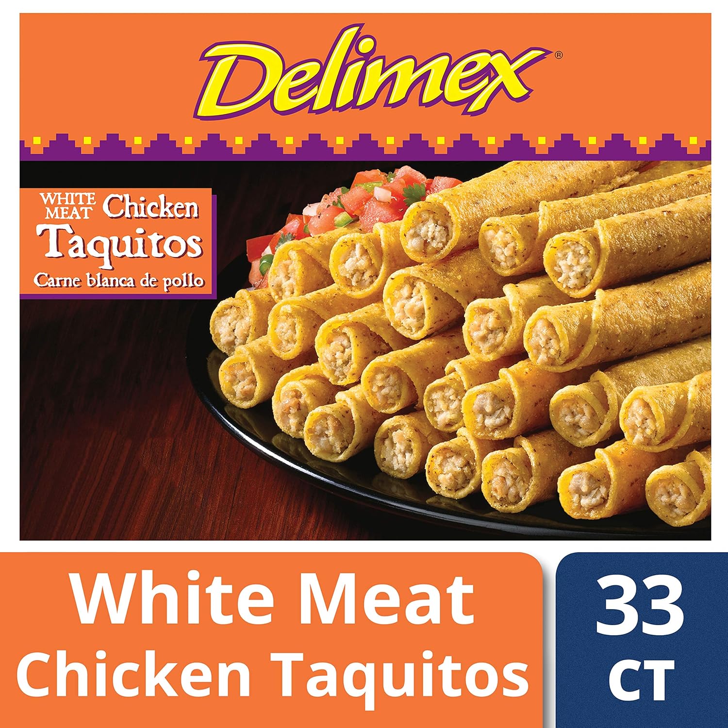 Delimex White Meat Chicken Taquitos (33 Count) Grocery & Gourmet Food