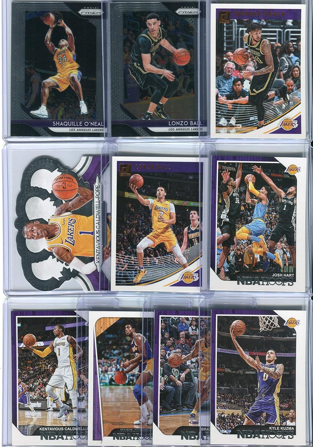 Los Angeles Lakers Assorted Basketball Cards 10 Card Lot
