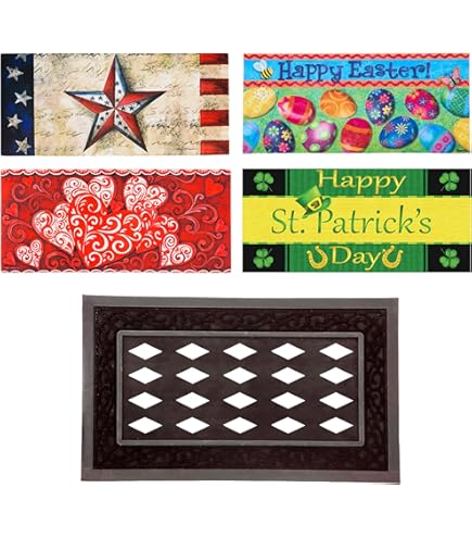 Amazon.com: Evergreen Sassafras Doormat Insert Bundle & Tray Set