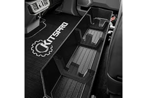 KitsPro Rear Truck Underseat Storage Box, Fit 2017-2025 Ford F-250 F-350 F-350 Super Duty and 2015-2025 Ford F-150 SuperCrew Crew Cab Heavy Duty Rear Under Back Seat Box Organizer, Anti Slip
