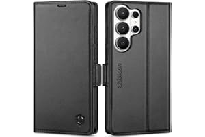 SHIELDON Case for Galaxy S26 Ultra 6.9", Genuine Leather Folio Wallet Case with Kickstand RFID Blocking Card Holder Magnetic 