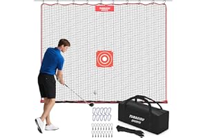 TUBAGOU Golf Practice Net, Heavy-Duty Multi Sports Netting Barrier 10FT | 15FT |20FT |25FT Golf Hitting Net for Garage, Ideal for Backyard with Baseball, Softball, Hockey, Soccer and More
