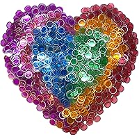MR CHIPS Magnetic Bingo Chips with Metal Edge 3/4 Inch - 100 Upgraded Pieces Transparent Bingo Chips - Available in 7 Colors 