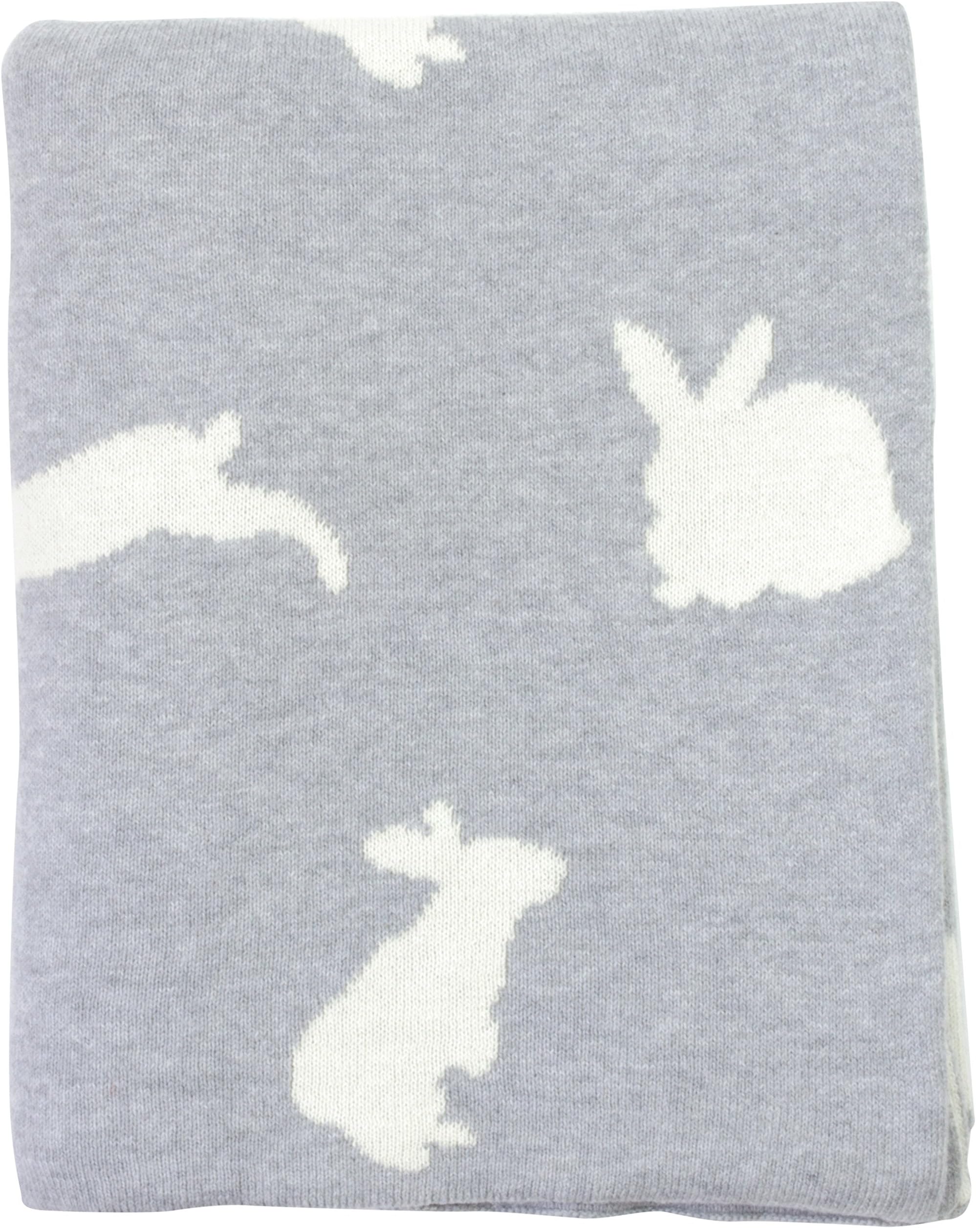 DARZZI Bunny Baby Blanket, Grey/Natural
