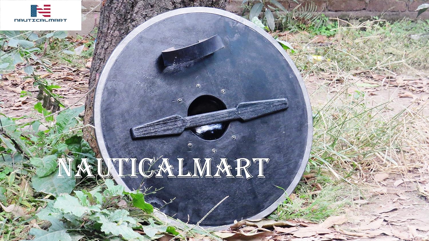 Nautical-Mart Aged Wood Shield Old Wooden Vikings Shield - SCA/LARP/Norse/Norway/Antique/Armor : Sports & Outdoors