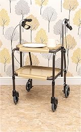 Aidapt Strolley Trolley with Brakes – Height Adjustable, Removable Trays view 4