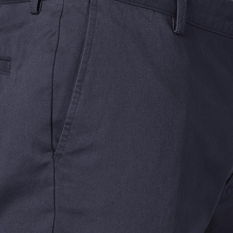Pantaloncini Chino Vestibilità Aderente, 23cm Uomo, Blu Marino Scuro, 36W