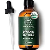 Eve Hansen Organic Tea Tree Oil (4oz) | Melaleuca Alternifolia | Pure Tea Tree Essential Oil for Skin, Scalp, Nails and Aromatherapy