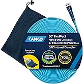 Camco EvoFlex2 50-ft Drinking Water Hose - RV Drinking Water Hose Reinforced with Fabric & Ultra Lightweight - Contains No Le