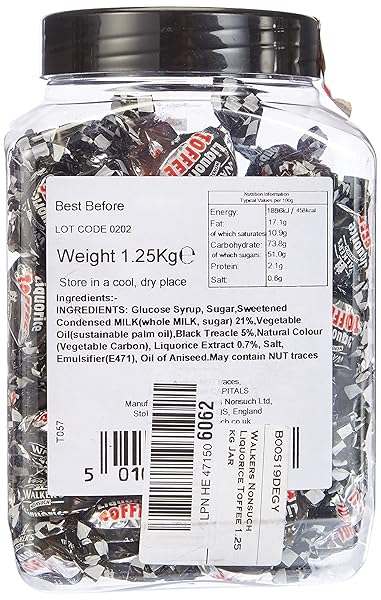 WALKERS’ NONSUCH LIQUORICE TOFFEES | WITH CONDENSED MILK & BLACK TREACLE | IMPORTED FROM THE UK | TRADITIONAL BRITISH CANDY | OLD FASHIONED LICORICE TOFFEE | 44.09 OZ (1.25KG)