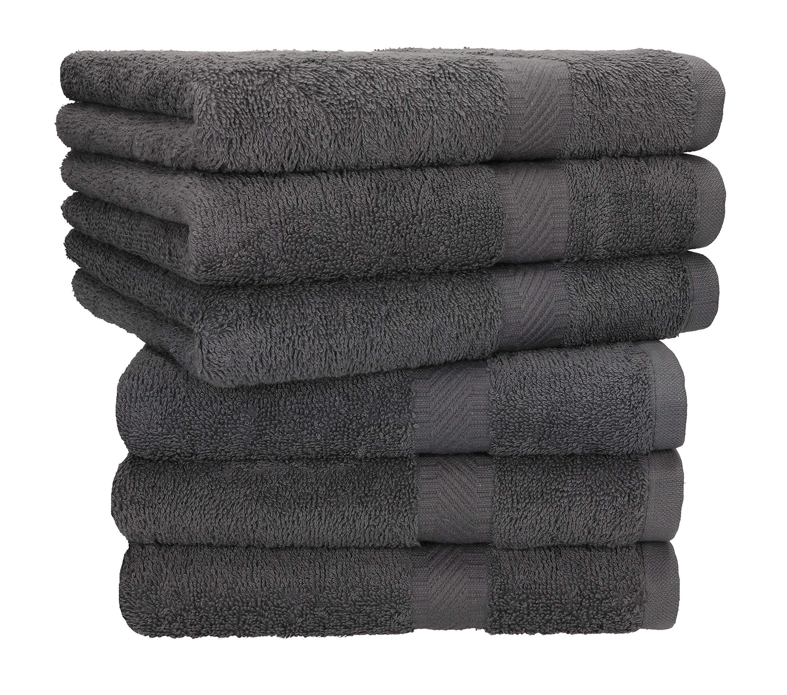 Betz 6 piece Hand Towel Set PALERMO Size: 50x100 cm (anthracite grey)