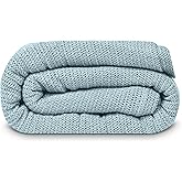 Linteum Textile Supply Leno Weave Ice Grey Blanket, Queen 100% Cotton, Lightweight, Warm, Fluffy, Premium and Durable Soft & Cozy Bed Blanket for Home, Couch, Sofa & Dorm, All Season Throw [90x90]