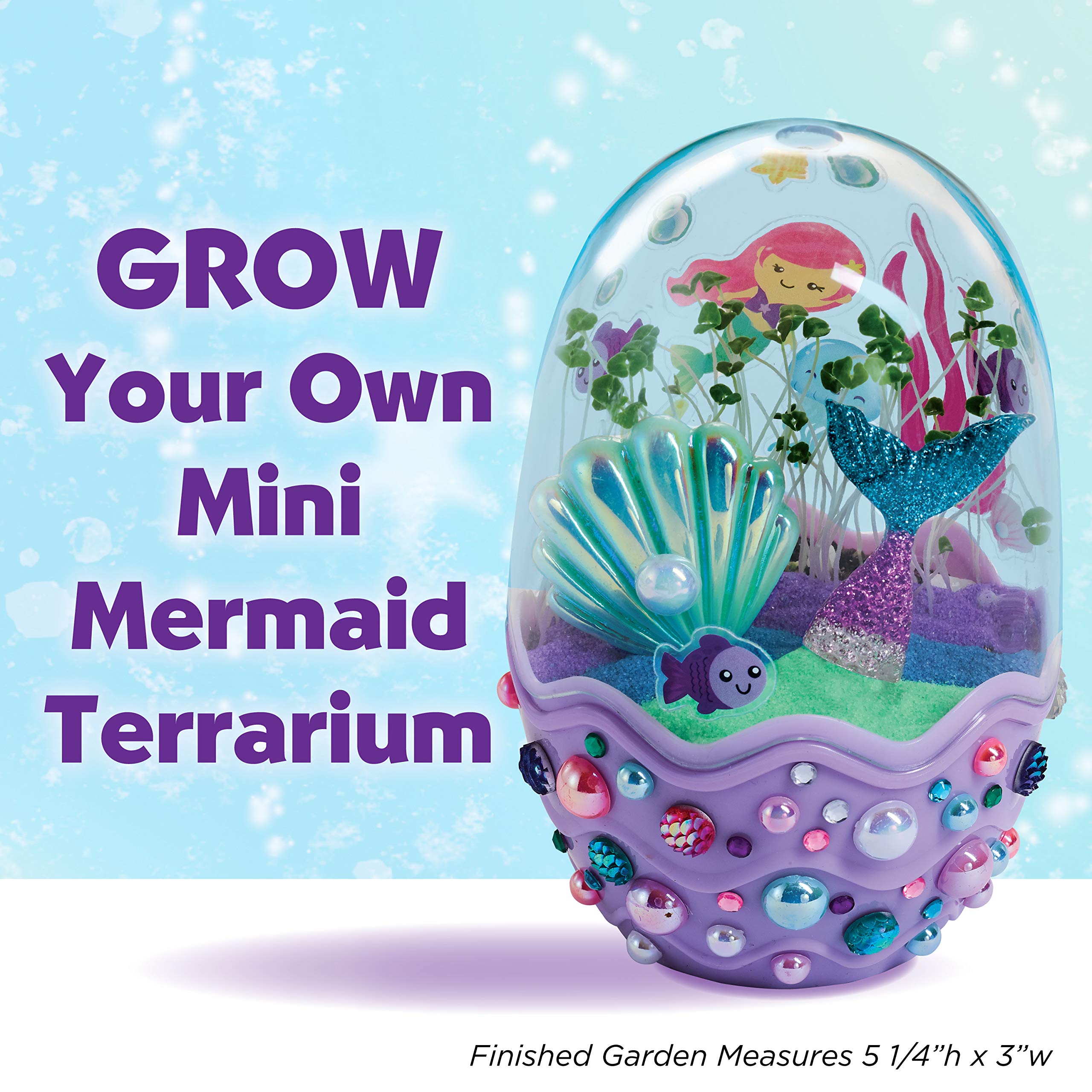 Creativity for Kids Mini Garden: Mermaid Terrarium Kit - Mermaid Gifts for Girls, Crafts and Toys, Holiday Stocking Stuffers for Kids (Ages 6+)
