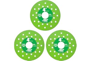 JTEX 4 Inch Diamond Angle Grinder Cutting Disc, 7/8" Arbor, Ultra-Thin Cutting Grinding for Rock Slab Tile Porcelain Ceramic Granite Marble Glass (3-Pack)