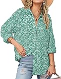 Zeagoo Floral Button Down Shirts for Women Spring