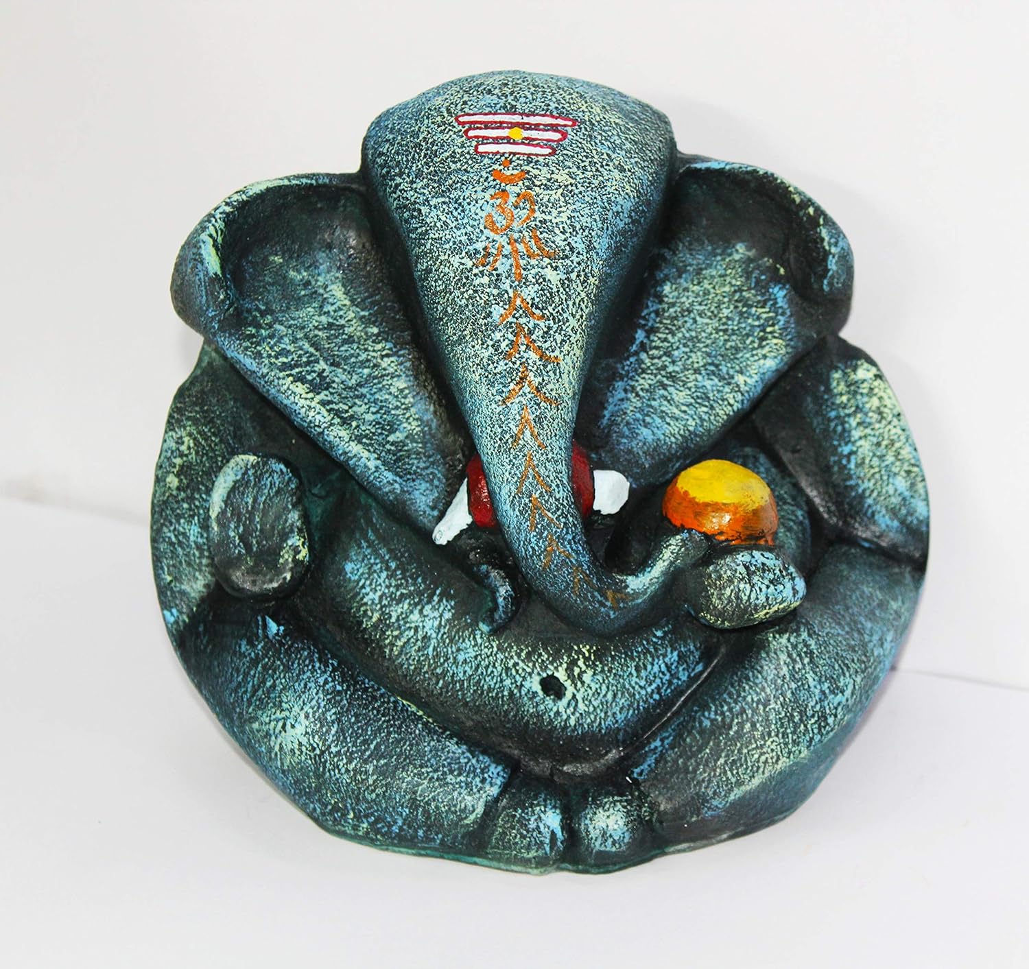 Hindu God Statue, Statue for Entrance, Indian Ganesh Statue, Decorative Modak Ganpati, polystone Lord Ganesh, Multicolor Size 7 x7