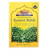 Rani Fenugreek Leaves Dried, All Natural (Kasoori Methi) 28g (1oz) ~ Gluten Friendly | NON-GMO ~ Vegan