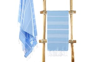 Cacala Lightweight and Thin Turkish Beach Towel 100% Cotton Sand-Free and Quick-Drying Goodness Perfect as an Extra Large Travel Towel, Beach Accessory, or Gift for Beach Lovers, 37 x 70