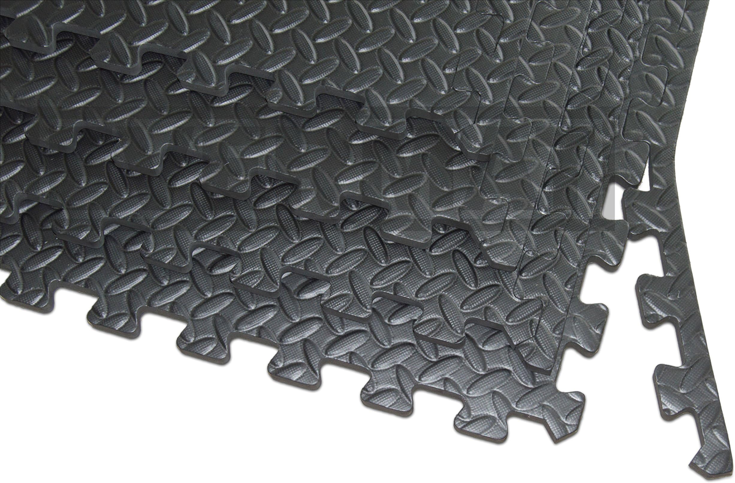 5.96sqm 64sqft 12mm Large Interlocking Gym Exercise Garage Home Anti Fatigue Floor EVA Foam Mat