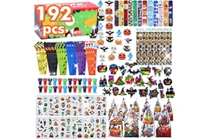 JoyCub 192Pcs Halloween Favors Stationery Gift Set, Trick or Treat Gifts for Kids, 24 Pack Halloween Party Favors for Kids Classroom Prizes Bulk Halloween School Supplies Goodie Bag Stuffers Fillers.