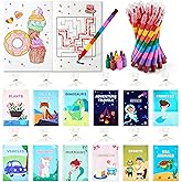 JOYIN 24 Pack Coloring Books for Kids Party Favors, Mini Coloring Book Bulk with 8 Color Crayons for Kids 4-8, Mini Activity Books, Birthday Favors, Birthday Goodie Bags, Classroom Gifts for Students