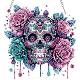 HEIBAGO Halloween Diamond Art Hanging Kits for Adults Kids, Hanging Diamond Art Ghost, 5D Special Shaped Crystal Diamond Painting Kit Pumpkin, DIY Pattern Window Pendant for Home Wall Decor 8.3x8.3In
