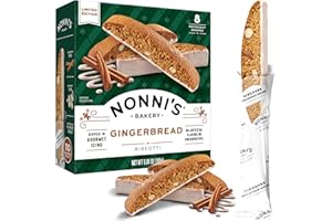 Nonni's Gingerbread Biscotti Holiday Cookies - Gingerbread Cookies - Gingerbread Christmas Cookies w/Almonds & White Icing - Biscotti Individually Wrapped Cookies - Italian Cookies - 6.88 oz